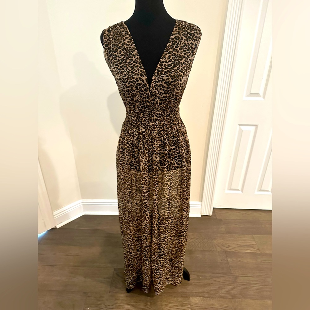 America & Beyond Maxi beach cover up in Animal Print 🖤🤎